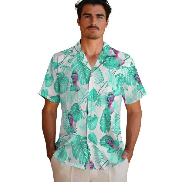 Vaporwave Tropical Plants Hawaiian Shirt High quality