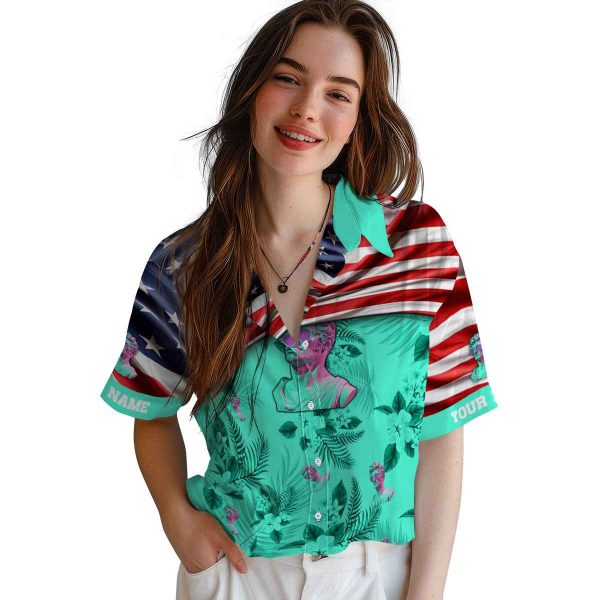 Vaporwave US Flag Hibiscus Hawaiian Shirt Trendy