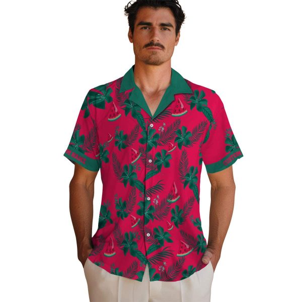 Watermelon Botanical Print Hawaiian Shirt High quality