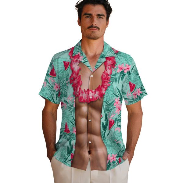 Watermelon Chest Illusion Hawaiian Shirt High quality