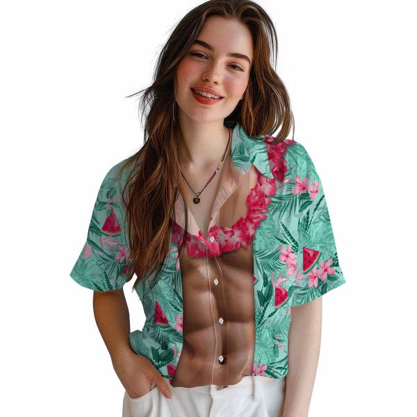 Watermelon Chest Illusion Hawaiian Shirt Trendy