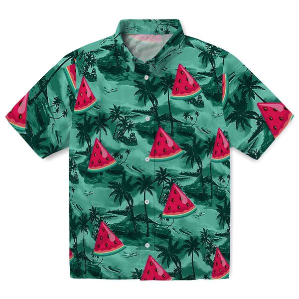 Watermelon Coastal Palms Hawaiian Shirt Best selling