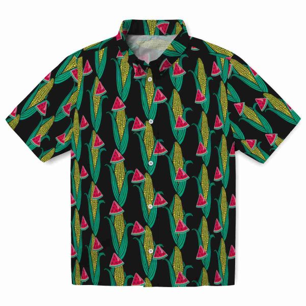 Watermelon Corn Motifs Hawaiian Shirt Best selling