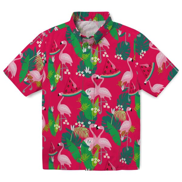 Watermelon Flamingo Foliage Hawaiian Shirt Best selling