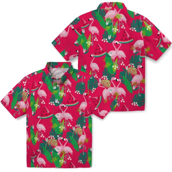 Watermelon Flamingo Foliage Hawaiian Shirt Latest Model