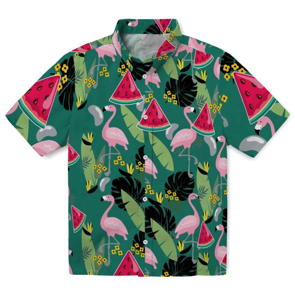 Watermelon Flamingo Leaves Hawaiian Shirt Best selling