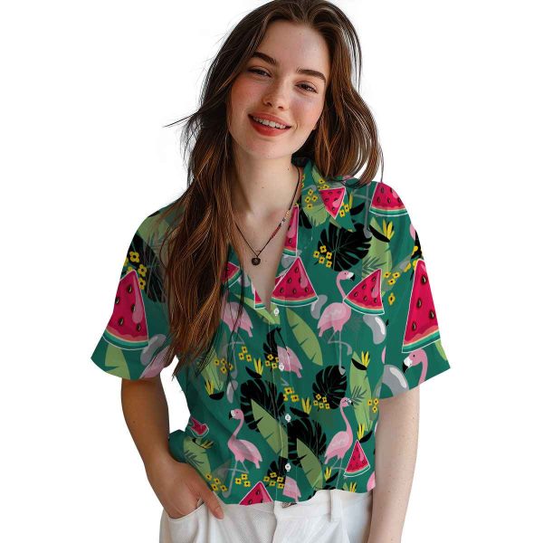 Watermelon Flamingo Leaves Hawaiian Shirt Trendy