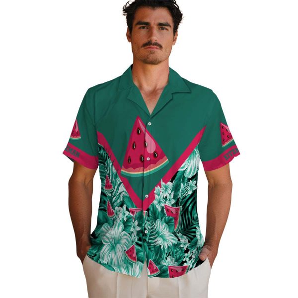 Watermelon Floral Chevron Hawaiian Shirt High quality