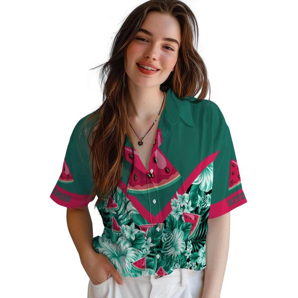 Watermelon Floral Chevron Hawaiian Shirt Trendy