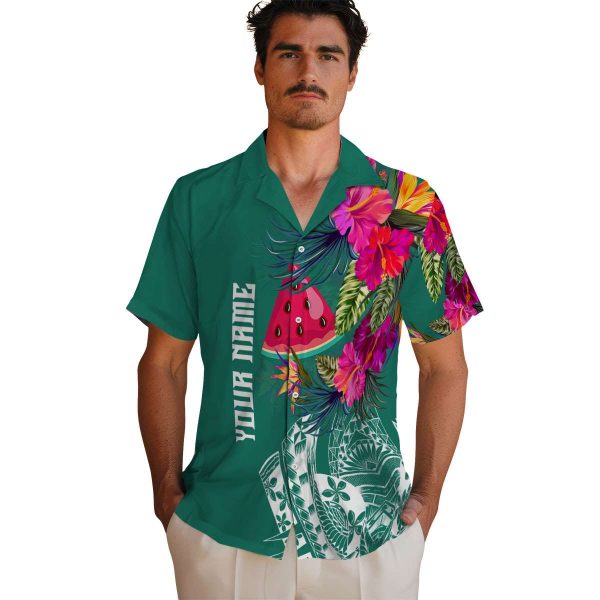 Watermelon Floral Polynesian Hawaiian Shirt High quality