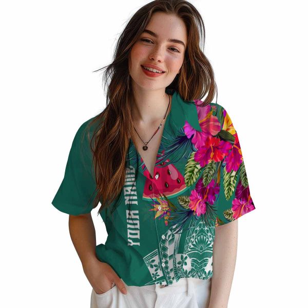 Watermelon Floral Polynesian Hawaiian Shirt Trendy