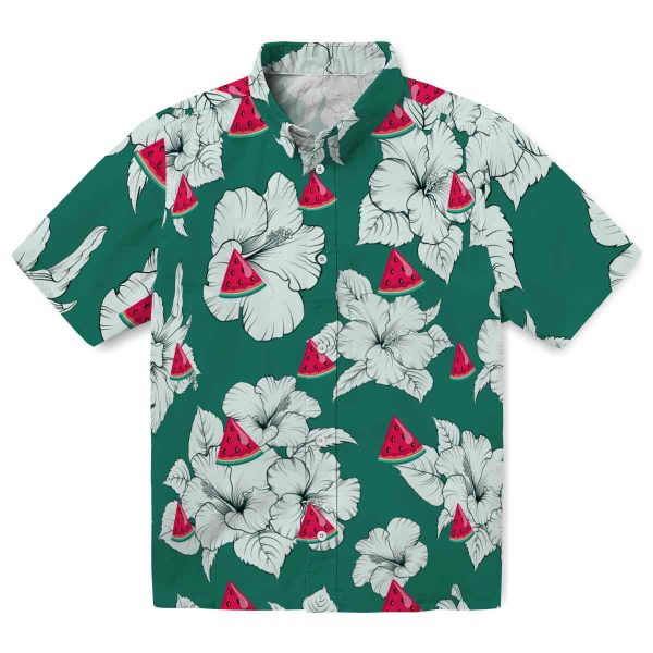 Watermelon Hibiscus Blooms Hawaiian Shirt Best selling