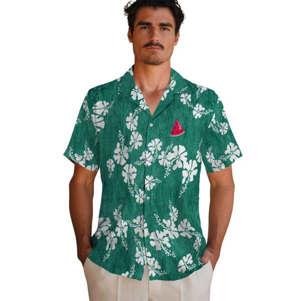 Watermelon Hibiscus Clusters Hawaiian Shirt High quality