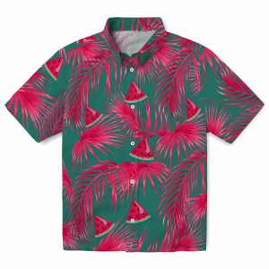 Watermelon Leafy Palms Hawaiian Shirt Best selling