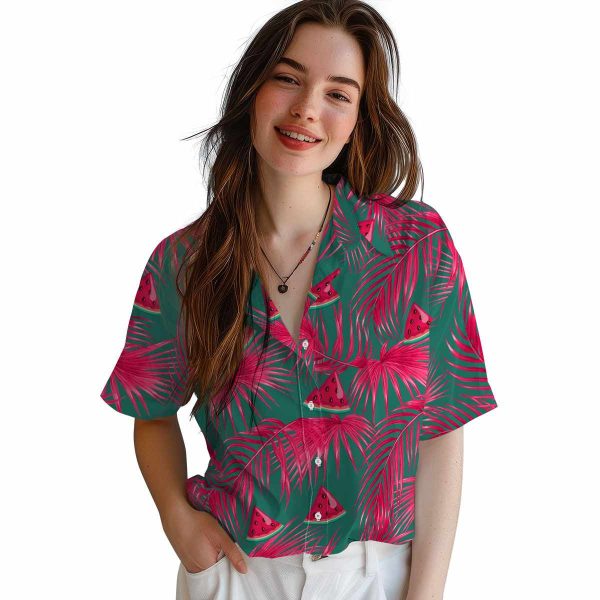 Watermelon Leafy Palms Hawaiian Shirt Trendy