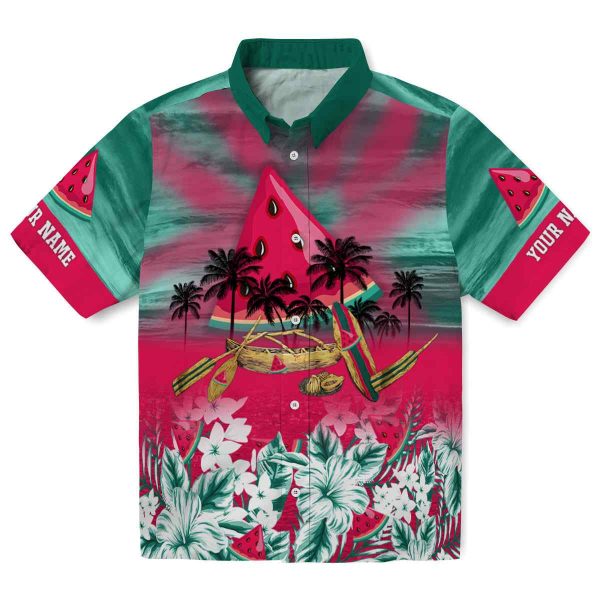 Watermelon Tropical Canoe Hawaiian Shirt Best selling