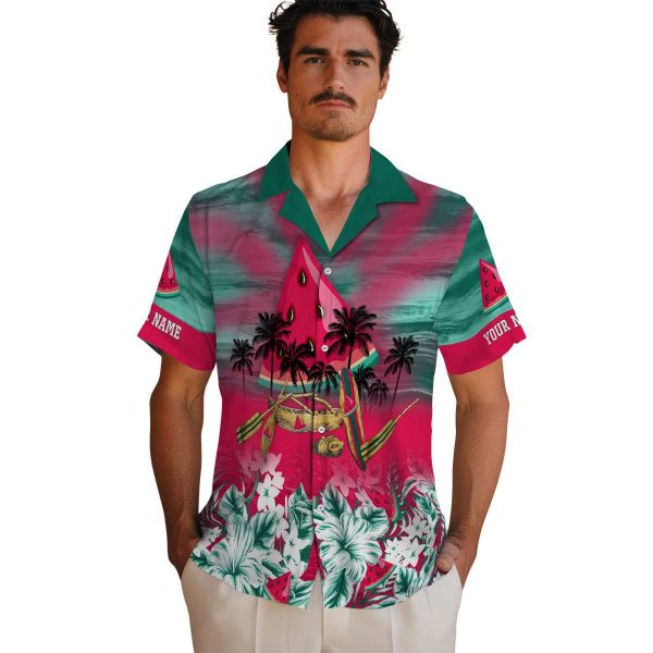 Watermelon Tropical Canoe Hawaiian Shirt High quality