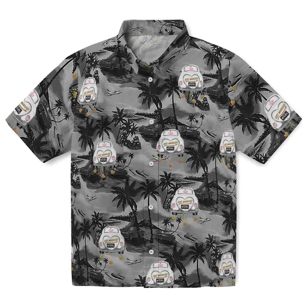 Wedding Coastal Palms Hawaiian Shirt Best selling
