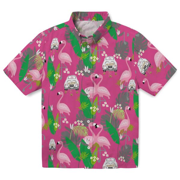 Wedding Flamingo Foliage Hawaiian Shirt Best selling