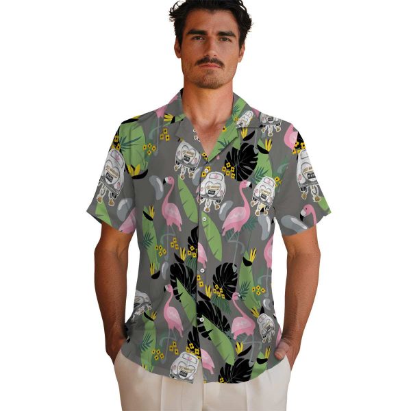 Wedding Flamingo Leaves Hawaiian Shirt High quality