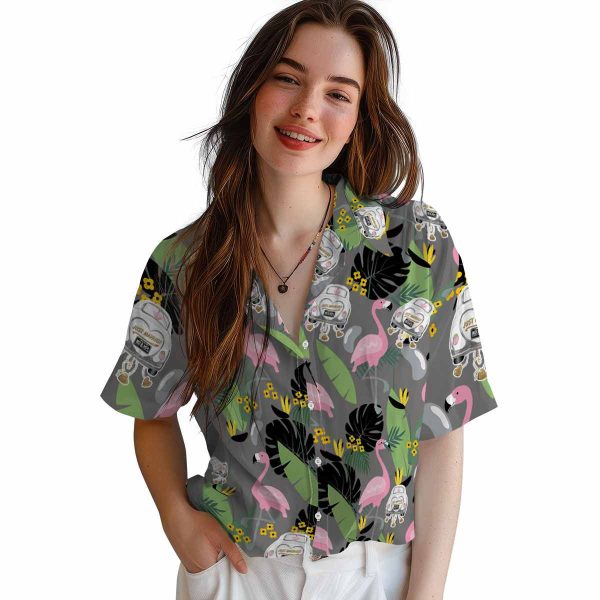 Wedding Flamingo Leaves Hawaiian Shirt Trendy