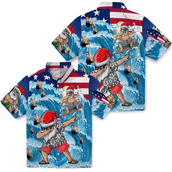 40s Surfing Santa Hawaiian Shirt Latest Model