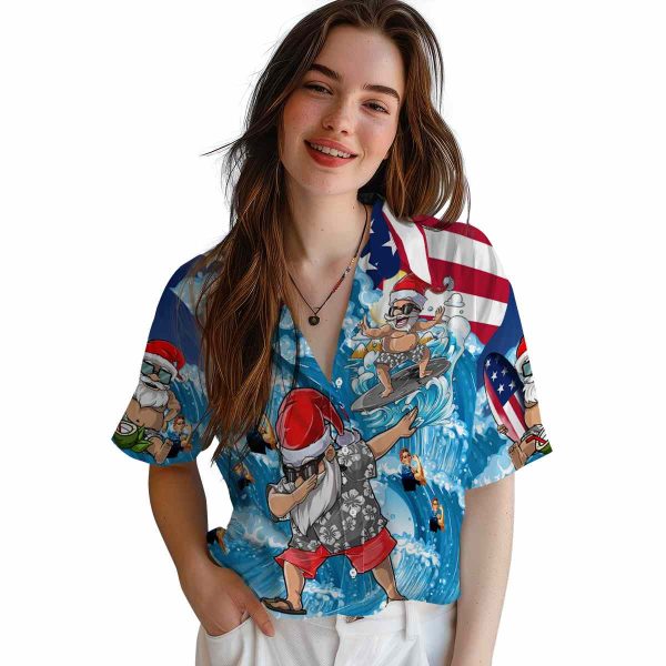 40s Surfing Santa Hawaiian Shirt Trendy