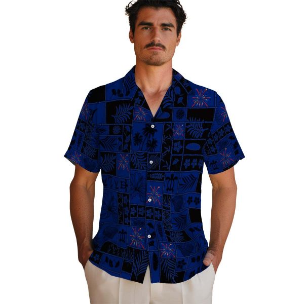 4th Of July Tropical Patchwork Hawaiian Shirt High quality