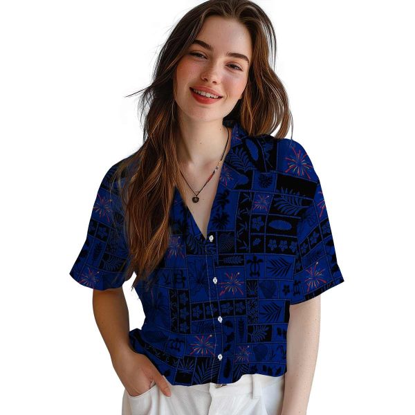 4th Of July Tropical Patchwork Hawaiian Shirt Trendy