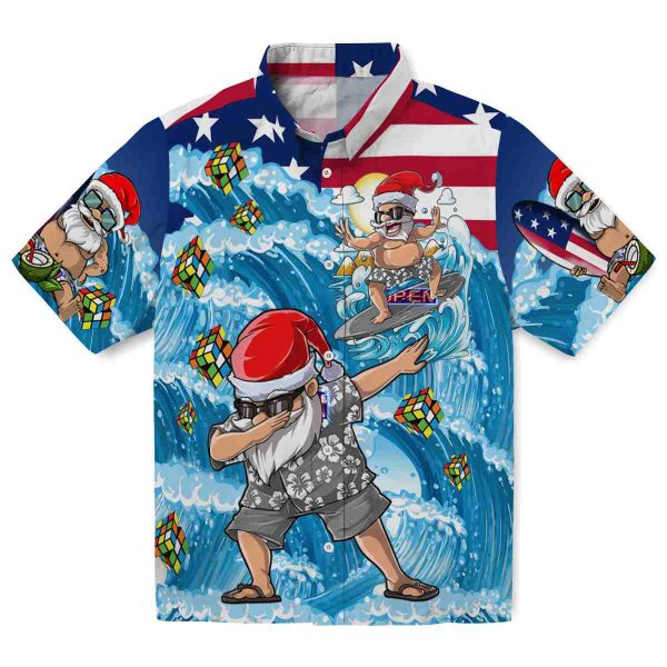 80s Surfing Santa Hawaiian Shirt Best selling