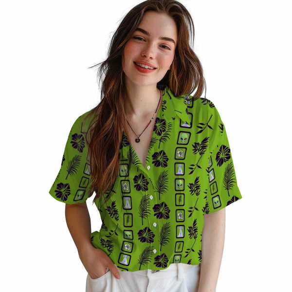 Alien Framed Floral Hawaiian Shirt Trendy