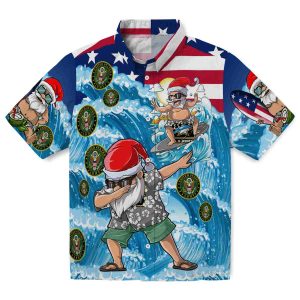 Army Surfing Santa Hawaiian Shirt Best selling