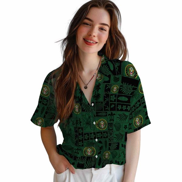 Army Tropical Patchwork Hawaiian Shirt Trendy