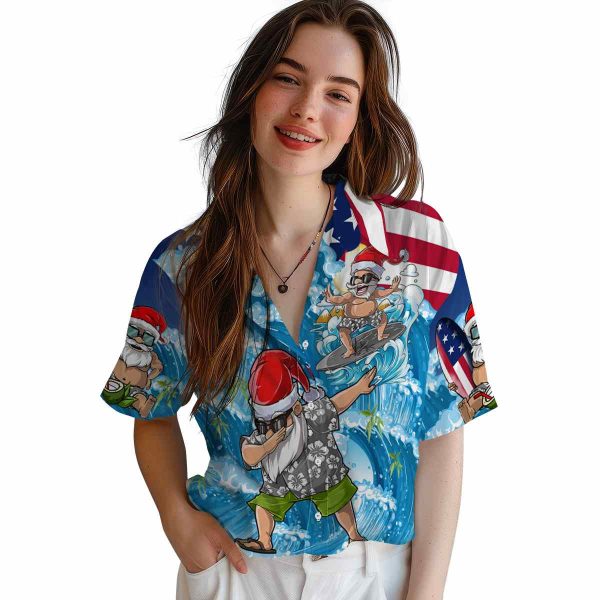 Bamboo Surfing Santa Hawaiian Shirt Trendy