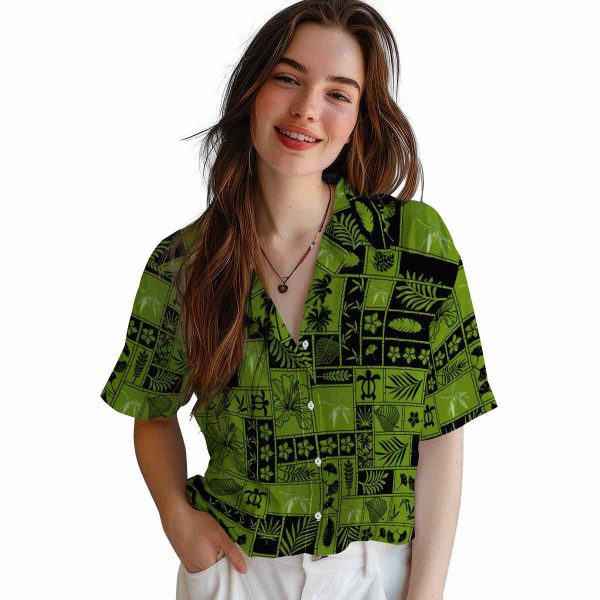 Bamboo Tropical Patchwork Hawaiian Shirt Trendy