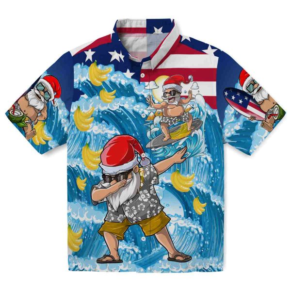 Banana Surfing Santa Hawaiian Shirt Best selling