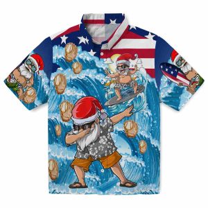 Baseball Surfing Santa Hawaiian Shirt Best selling