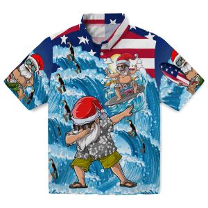 Bird Surfing Santa Hawaiian Shirt Best selling