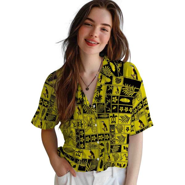 Bird Tropical Patchwork Hawaiian Shirt Trendy