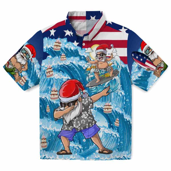 Birthday Surfing Santa Hawaiian Shirt Best selling