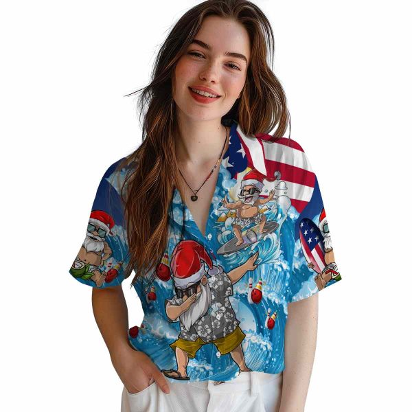 Bowling Surfing Santa Hawaiian Shirt Trendy