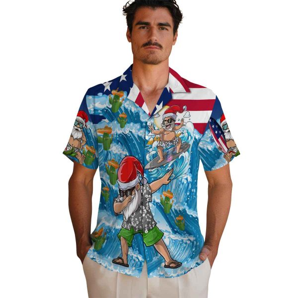 Cactus Surfing Santa Hawaiian Shirt High quality