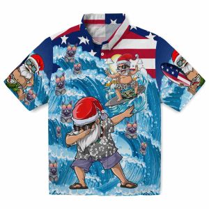 Cat Surfing Santa Hawaiian Shirt Best selling