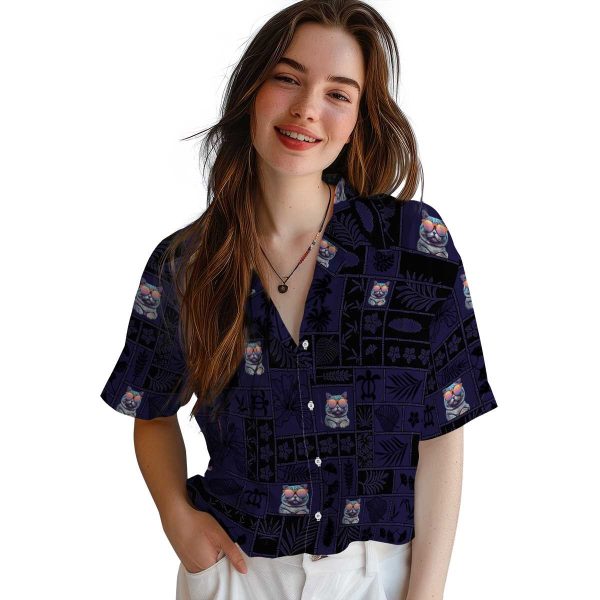 Cat Tropical Patchwork Hawaiian Shirt Trendy