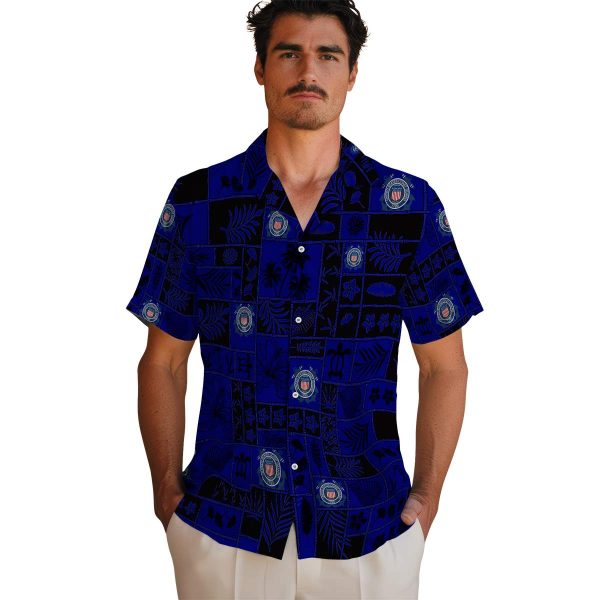 Coast Guard Tropical Patchwork Hawaiian Shirt High quality