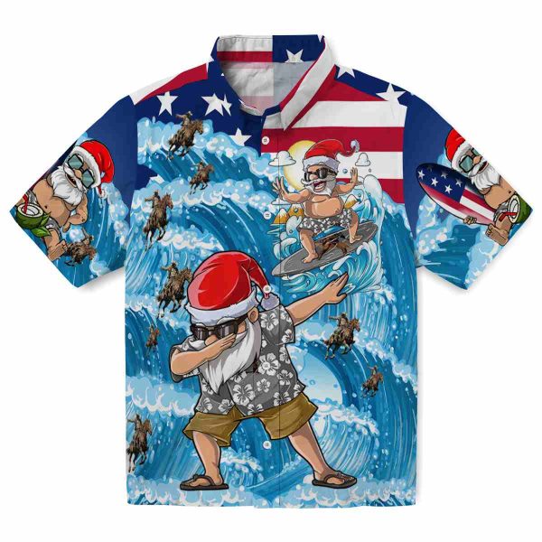 Cowboy Surfing Santa Hawaiian Shirt Best selling