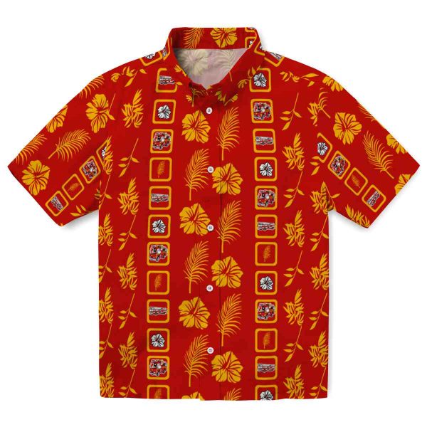 Fire Truck Framed Floral Hawaiian Shirt Best selling