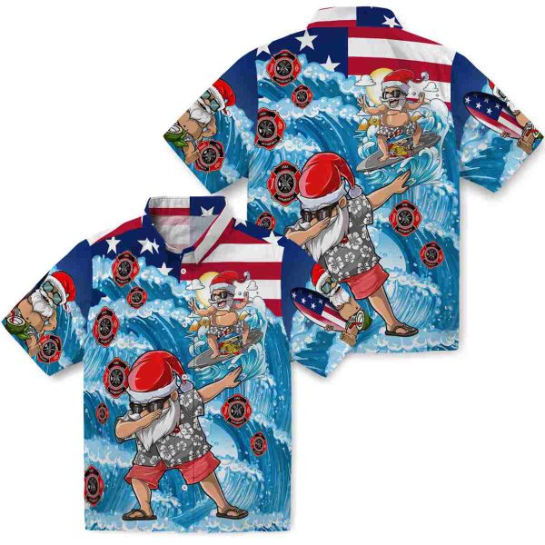 Firefighter Surfing Santa Hawaiian Shirt Latest Model