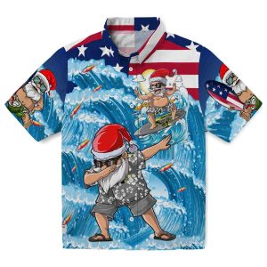 Fishing Surfing Santa Hawaiian Shirt Best selling