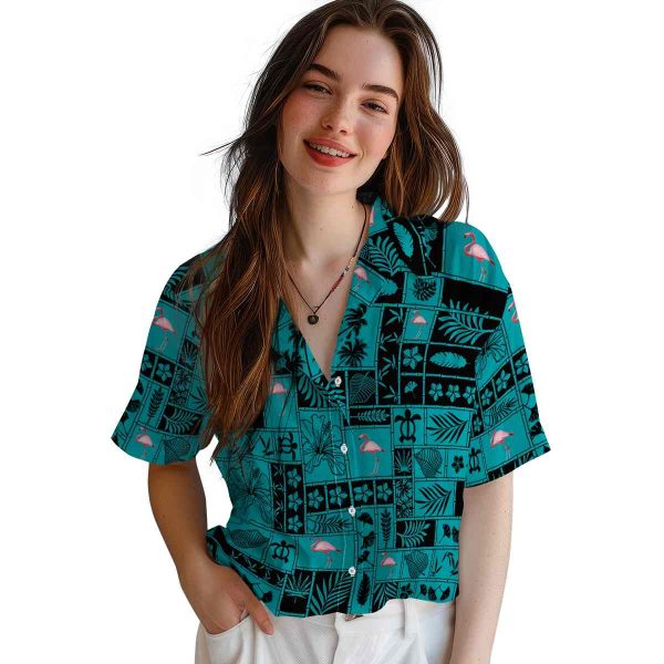 Flamingo Tropical Patchwork Hawaiian Shirt Trendy